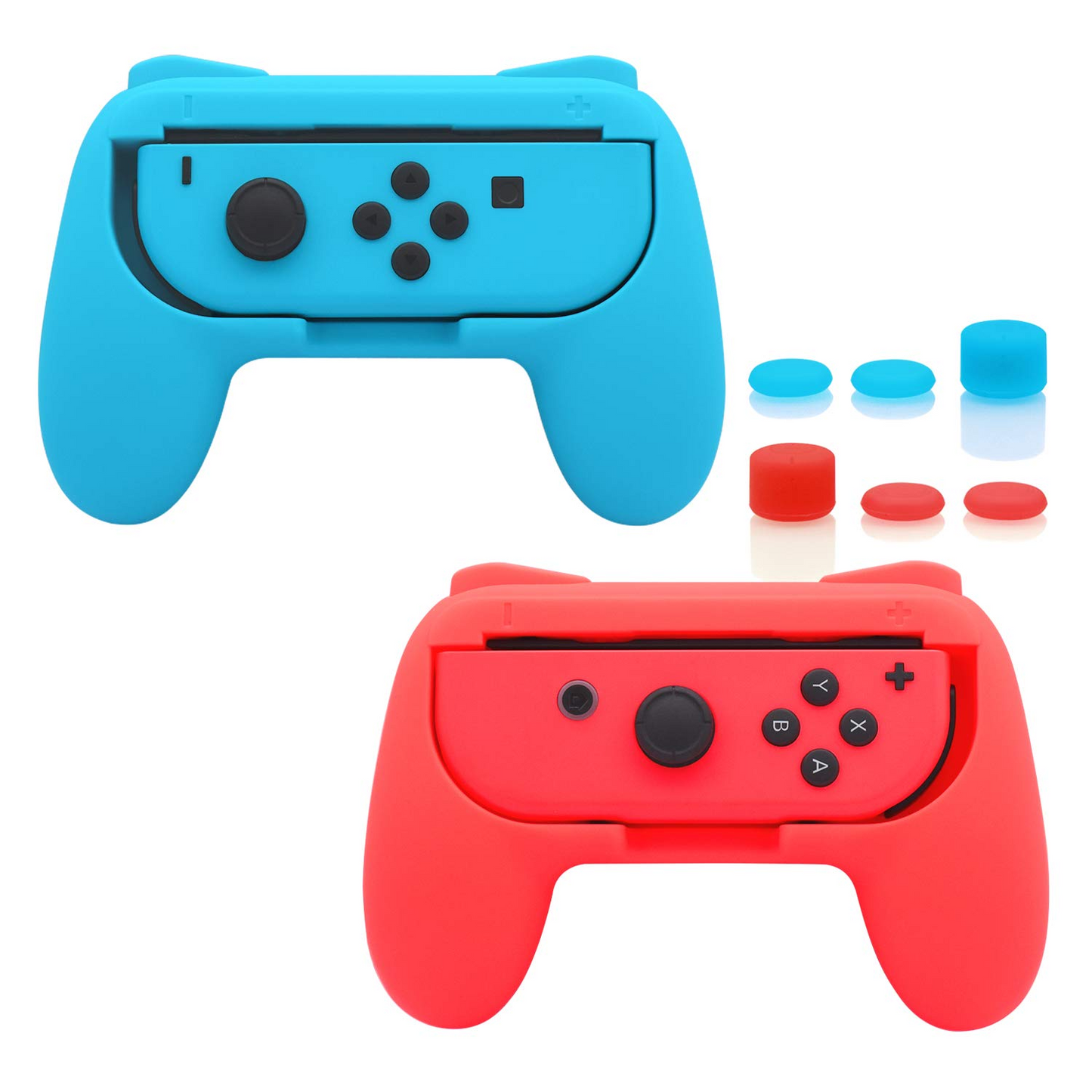 FASTSNAIL Grips for Nintendo Switch Joy-Con, Wear-resistant Handle Kit for Switch Joy Cons Controller, 2 Pack (Black)