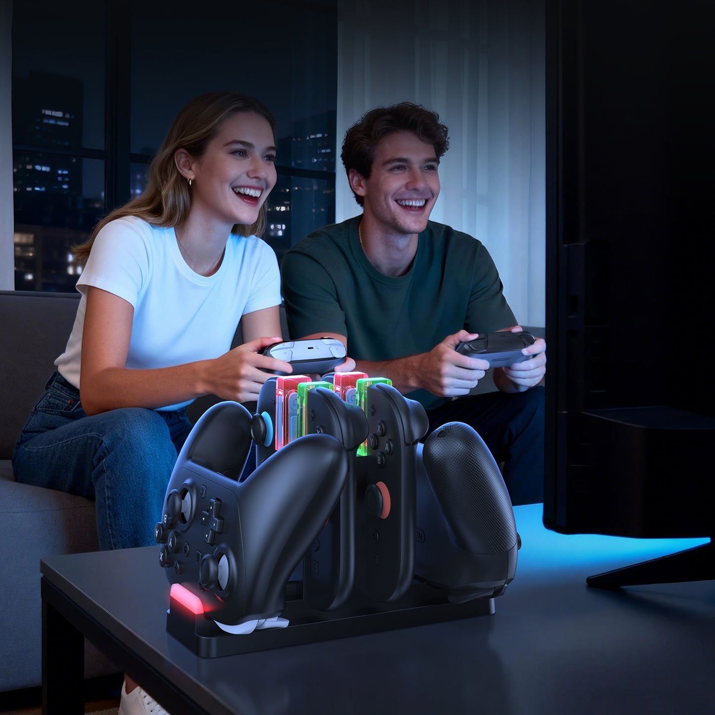 FASTSNAIL Charging Dock Compatible with Switch 2 for Joycon 2 and Switch 1/2 Pro Controller