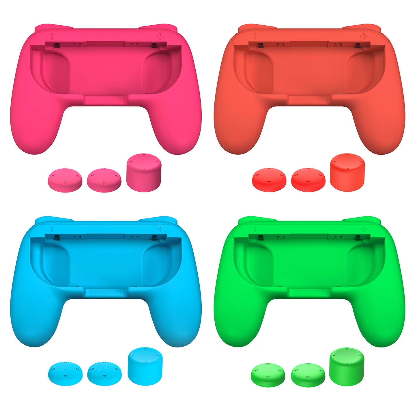 4 Pack Grips Kit Compatible with Nintendo Switch for Joy Con, Wear-Resistant Grip Controller for Joy con & OLED Model with 12 Thumb Grip