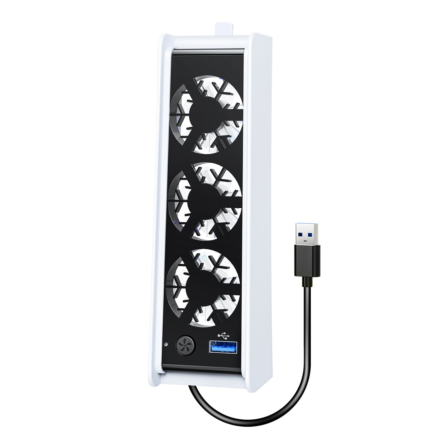 FASTSNAIL Cooling Fan for PS5 Slim Digital/Disc, Auto Speed Adjustable by Temperature Sensor, 2 Fan Speed Manual & USB 3.0 Hub & LED Light, Cooler System Accessories for PS5 Slim Console