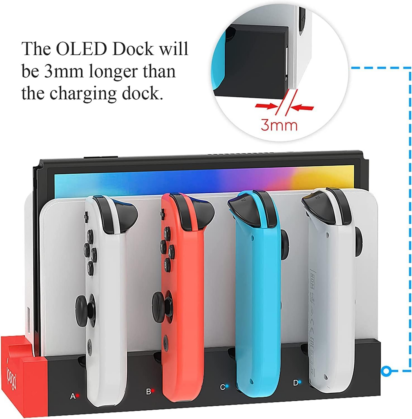 Charger Compatible with Nintendo Switch for Joy con, Charging Dock Stand Station Base and Game Card Storage Holder with 28 Game Card Slots Compatible with Nintendo Switch