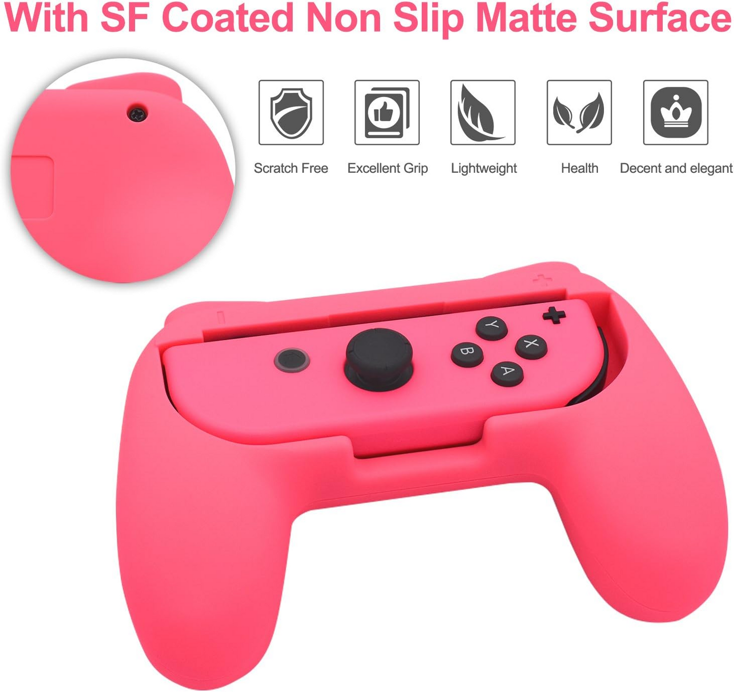 4 Pack Grips Kit Compatible with Nintendo Switch for Joy Con, Wear-Resistant Grip Controller for Joy con & OLED Model with 12 Thumb Grip