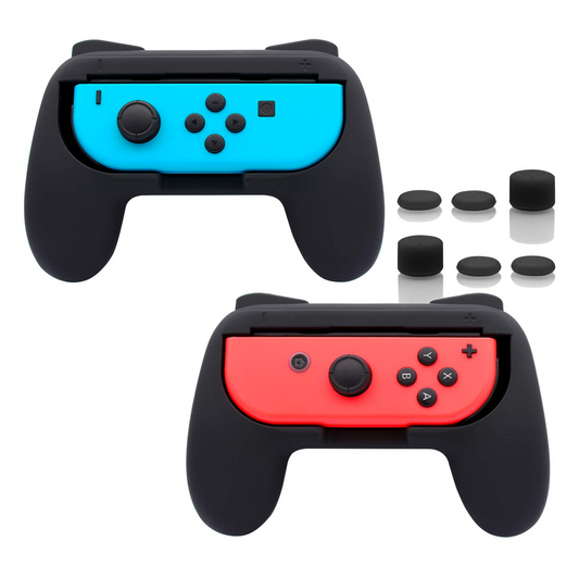 FASTSNAIL Grips for Nintendo Switch Joy-Con, Wear-resistant Handle Kit for Switch Joy Cons Controller, 2 Pack (Black)