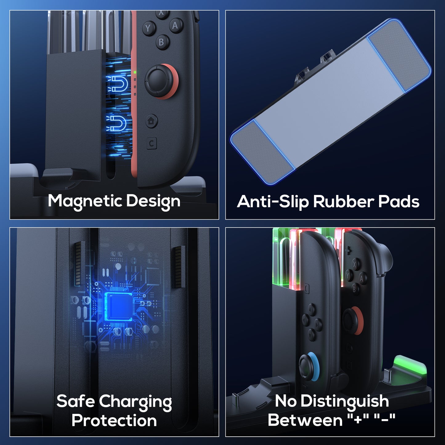 FASTSNAIL Charging Dock Compatible with Switch 2 for Joycon 2 and Switch 1/2 Pro Controller