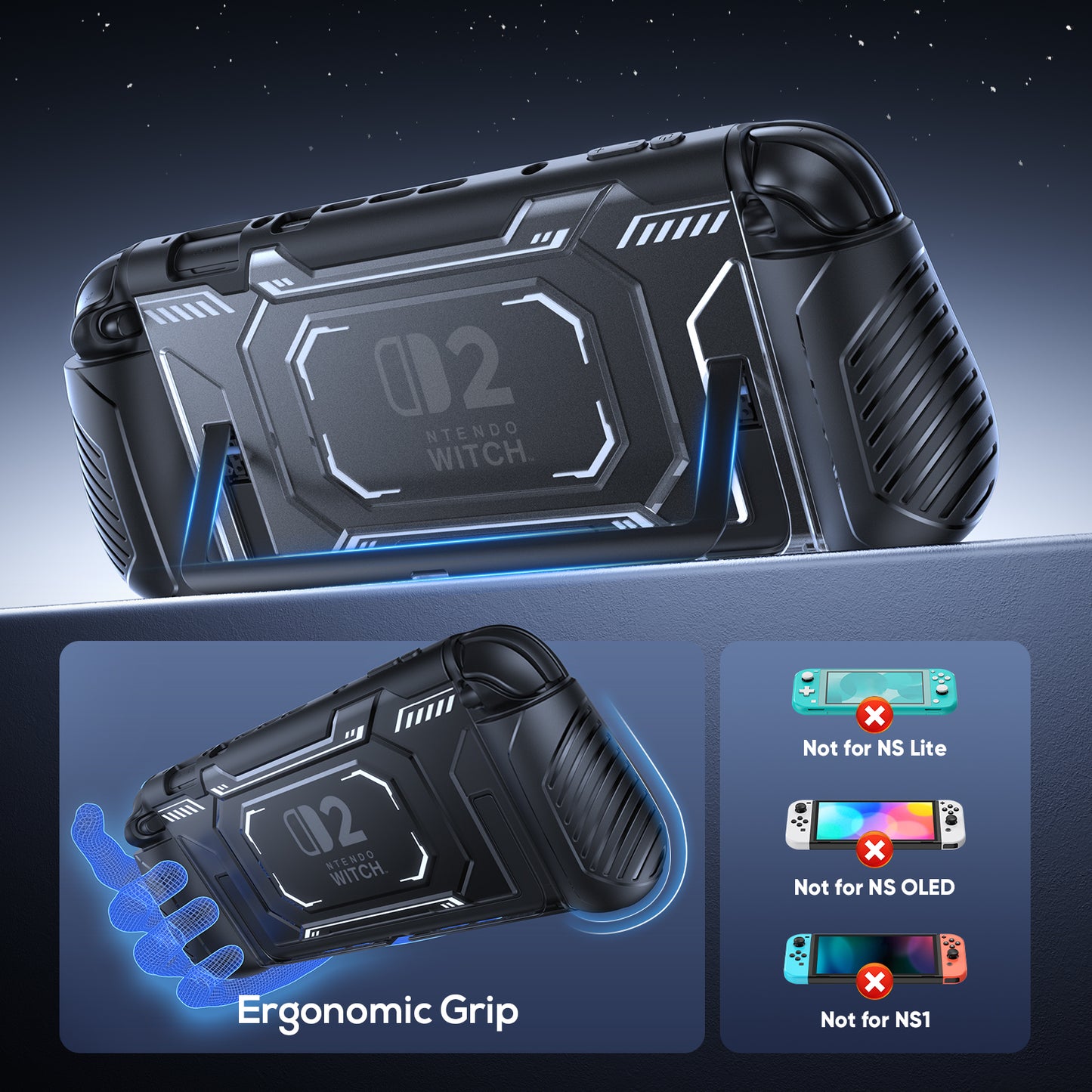FASTSNAIL Switch 2 Protective Cover with 10,000mAh PD 20W Fast Charging Power Bank