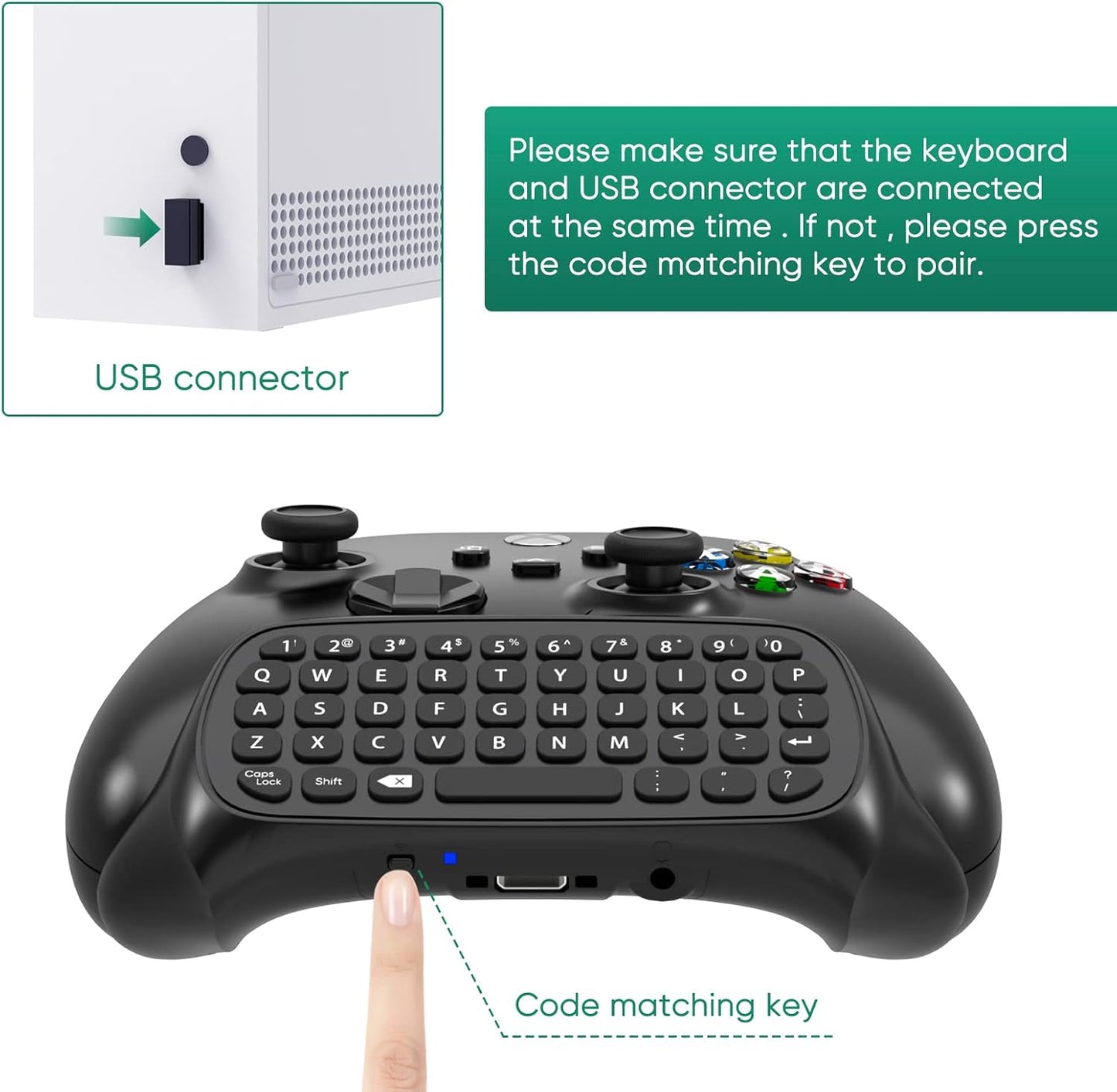 Wireless Controller Keyboards for Xbox Series X/S, 2.4G USB Receiver Controller Qwerty Keypad & Chatpad with 3.5mm Audio/Original Jack, Text Message & Voice Chat, for Xbox Series S/Series X/One/One S