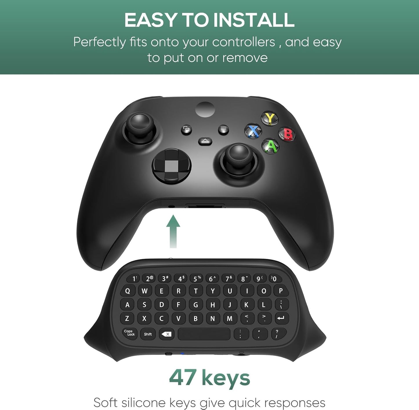 Wireless Controller Keyboards for Xbox Series X/S, 2.4G USB Receiver Controller Qwerty Keypad & Chatpad with 3.5mm Audio/Original Jack, Text Message & Voice Chat, for Xbox Series S/Series X/One/One S