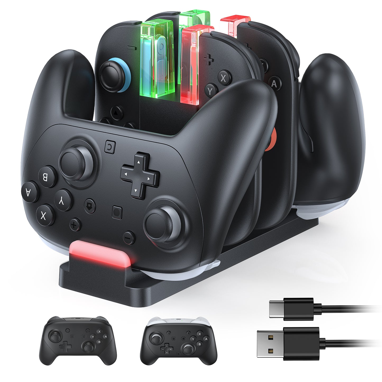 FASTSNAIL Charging Dock Compatible with Switch 2 for Joycon 2 and Switch 1/2 Pro Controller