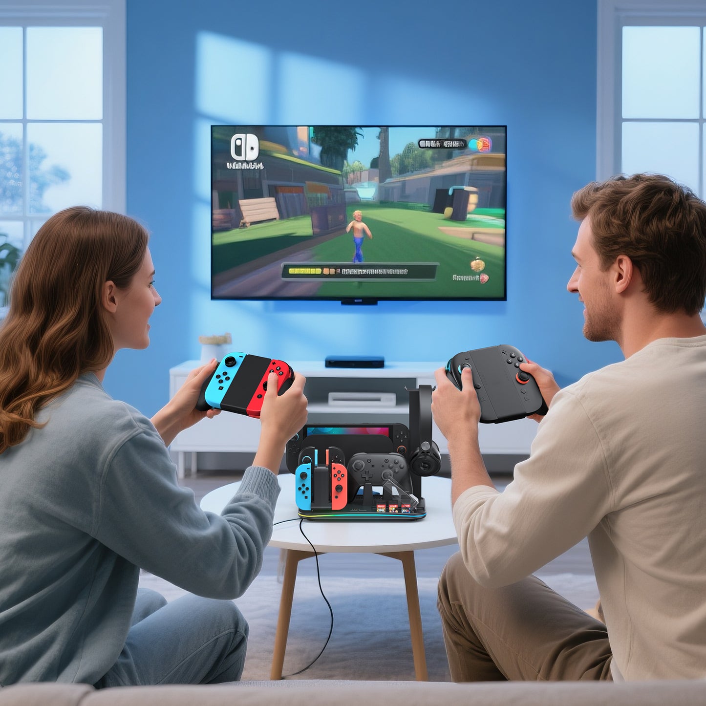[Switch 2/1 Compatible] FASTSNAIL Charging Dock & Orgainzer Station & Cooling Fan for Nintendo Switch 2/1/OLED