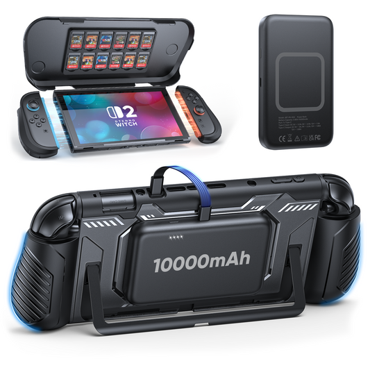 Switch 2 Charging Grip with 10,000mAh Power Bank & PD 20W Fast Charging